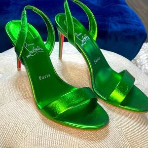 Brand new Christian Louboutin green sandal